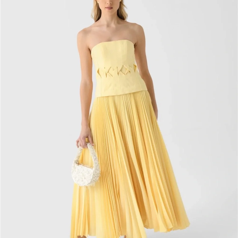 Acler Yellow Strapless Maxi Dress - Picture 2 of 5